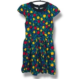 Vintage 90’s Kathryn Conover Blue/Red Floral Fit N Flare Bubble Hem Mini dress